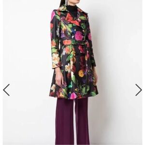 Alice + Olivia Multicolor Floral Trench Coat